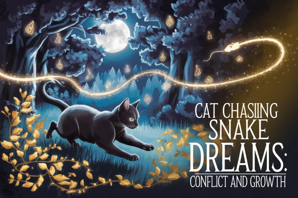 Cat chasing snake dreams conflict and growth