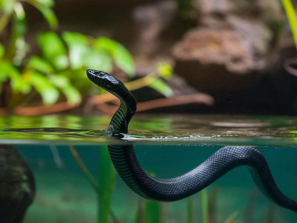 black snake in water