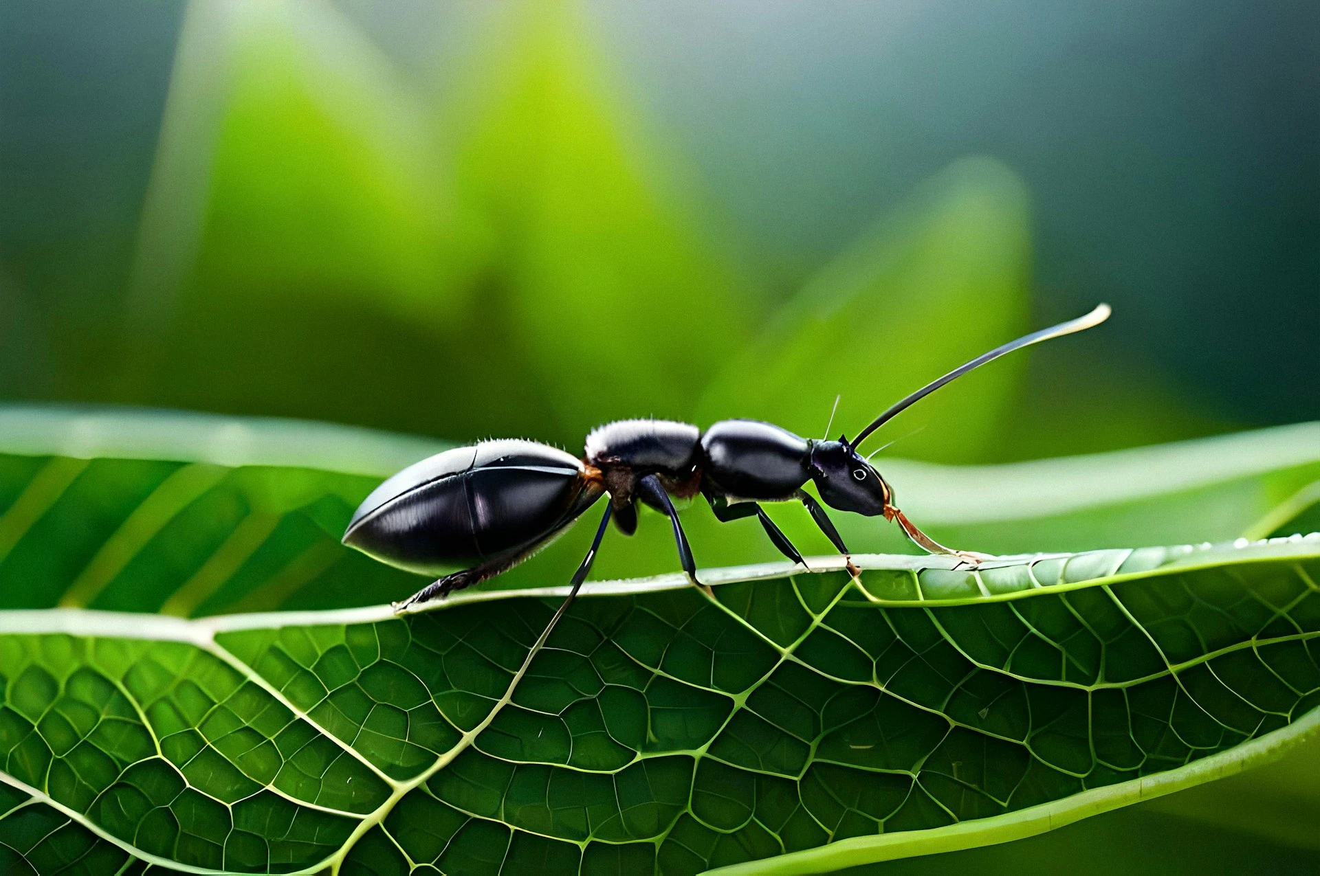 close up of a black ant