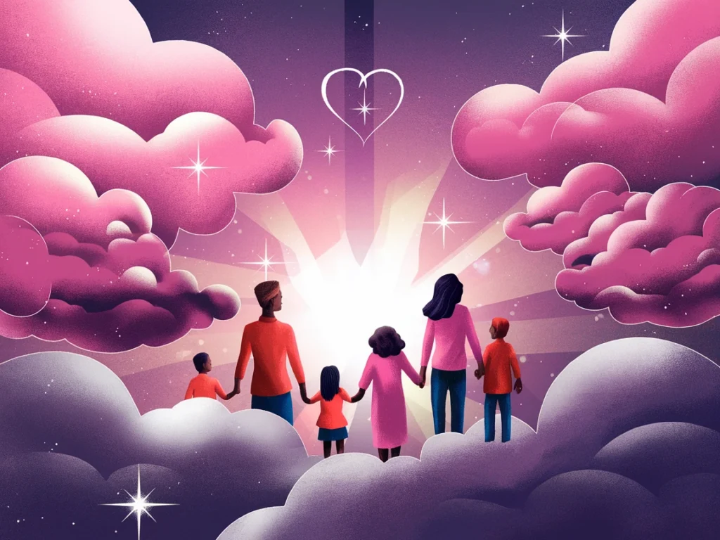 family holding hands in a dream