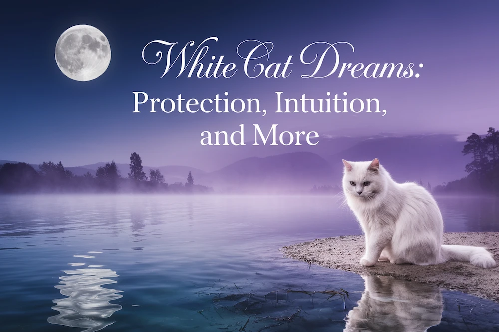 white cat dreams of protection and intuition