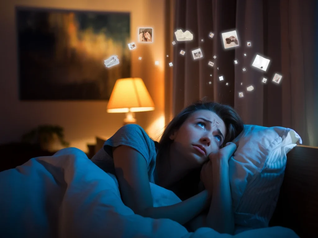 woman trying to remember her dream as it slips away from her