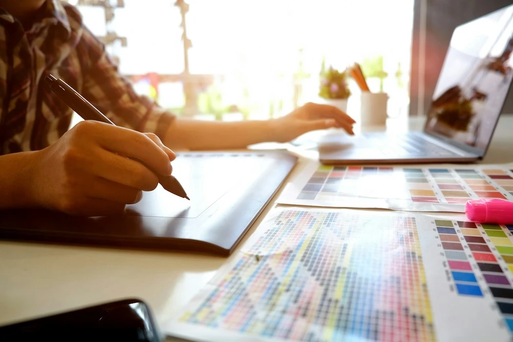 woman working creatively